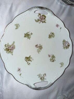 Winterling Bavaria Floral 2 Serving Platters Pink Rose Porcelain Cottagecore